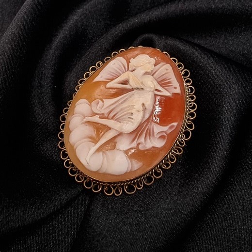Antique Victorian Cameo Pendant Brooch With Intricate Angel Design - Etsy