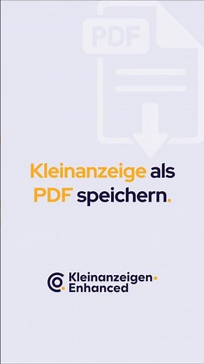 Kleinanzeige als PDF speichern. Export auch nach Abschaltung der Funktion mit Erweiterung möglich