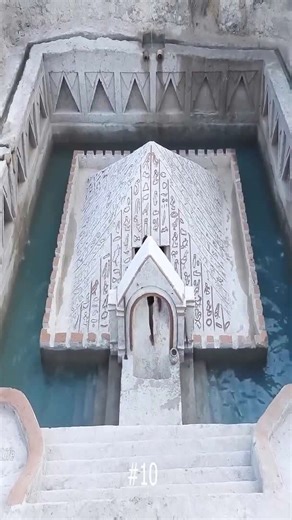 A secret pool was crafted in the jungle alongside a remarkable temple built entirely by hand