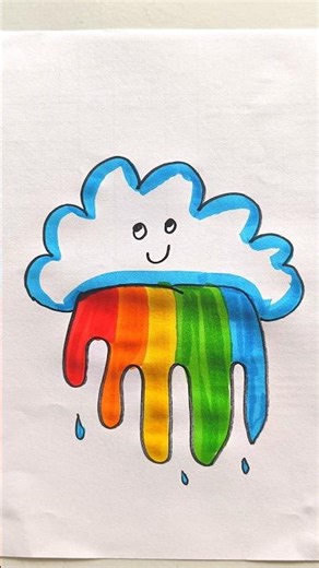 Drawing Rainbow 🌈 for Kids #viral #youtubeshorts #drawing #cricket #art #shorts