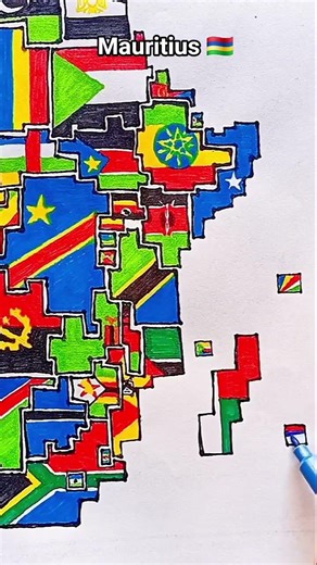 Draw Flag Map of Mauritius 🇲🇺 #mauritius #flag