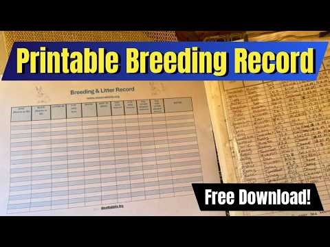 New Free Download: Printable Breeding Record
