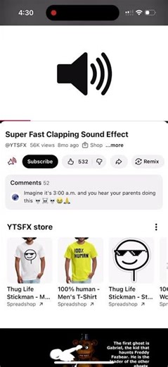 Clapping sound effect.