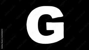 G letter big forming cartoon animation. Compatibile part of alphabet serie. Hand drawn bold educational style for children. Good for education movies, presentation, learning alphabet, etc...