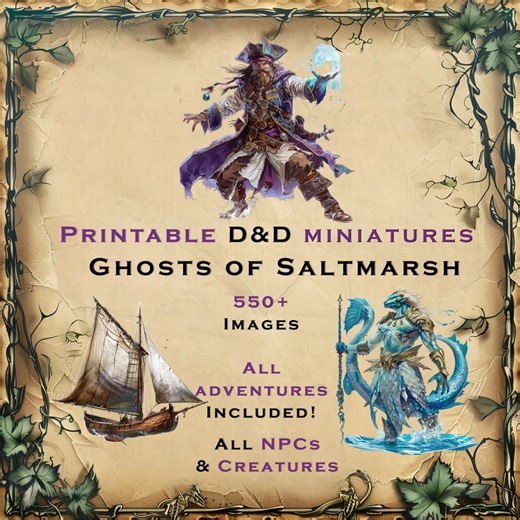 Ghosts of Saltmarsh D&D Miniatures: Printable Artwork Collection (digital Download) - Etsy