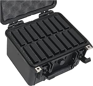 Case Club Fits 16 Seagate STGX Model Hard Drives in Hard-Shell Protective Case - Pressure Valve, Folding Handle, Waterproof, Crushproof