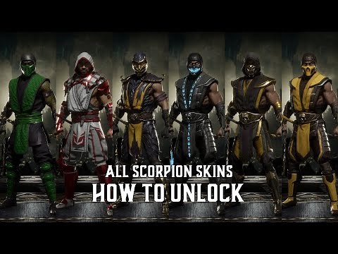 ABSOLUTELY ALL Scorpion Skins & Gears and HOW TO UNLOCK them | Mortal Kombat 11 Ultimate