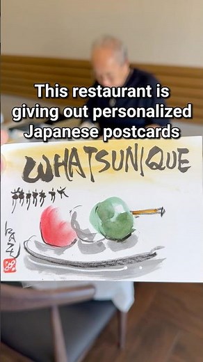 Free personalized hand-drawn Japanese postcards from artist Hidekazu Mori at Tomoya Las Vegas