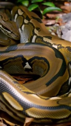 A female python mates with a male python.