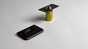 QCAA Solid Brass Adjustable Ball Catch with Strike, 2-1/8" x 1" x 1-5/16" Height, 11/16" Dia., Brushed Satin Thicker Nickel, Made in Taiwan, 4 Pack