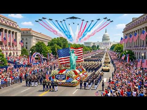 🔴 LIVE: 🇺🇸 America's Flag Day Parade 2026 | Epic Military Ceremony & Patriotic Celebration Full 4K