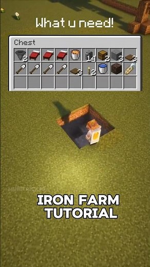 Minecraft Iron Farm Automatic unlimited Iron tutorial #minecraft #youtubeshorts #shorts #tutorial