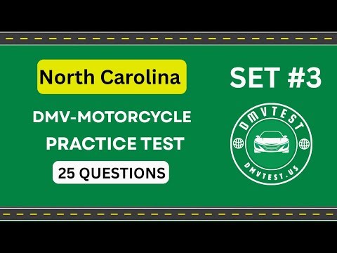 North Carolina DMV Motorcycle Test 2025 | 25 Real Practice Questions | DMV Test 2025 Set #3