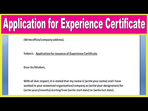 Write application for Experience certificate // How to write experience certificate application
