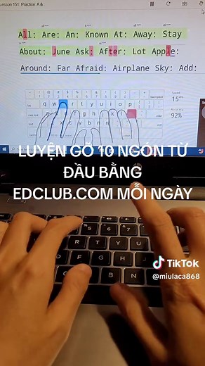 NGÀY 13 (I): bài 150-162 Tập gõ bàn phím 10 ngón mỗi ngày từ A-Z. Mục tiêu luyện tập mỗi ngày: - Sử dụng trang edclub.com - Bỏ thói quen cũ, tập gõ lại từ đầu bằng 10 ngón: từ cách đặt tay... - Gõ sai không xóa đi gõ lại. Luyện tập lại mỗi bài nhiều lần nếu cảm thấy ngón tay chưa thuận và sai nhiều (Mức sai >=5%) - Kiên trì mỗi ngày luyện từ 1 tiếng trở lên. #luyengo10ngon #gomoingay #kientri #upvideolaydongluc #luyengo1Ongonmoingay #kientri