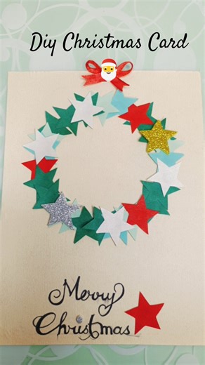 How to make a Christmas Card🧑‍🎄| Christmas Card Craft Ideas| #shorts #christmas #diy #handmade #art