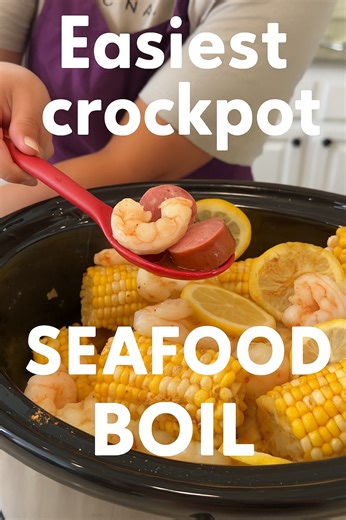 Crockpot Seafood Boil — The Easiest Feast Ever! Olivia uses kielbasa, potatoes, shrimp, cod, corn, old bay seasoning, onion powder, garlic powder, pepper, salt, minced garlic, butter and lemon slices to make an easy, delicious meal. This original video was produced by Network Media LLC and Olivia | Olivia