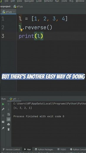 Learn to reverse a list in python #pythonforbeginners #coding #pythontutorial