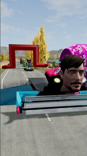 Toon Cars vs Barbie Bollard: The Ultimate Demolition Derby Showdown in Beamng Drive Shorts