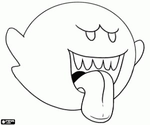 Um Boo, Super Mario Bros para colorir e imprimir