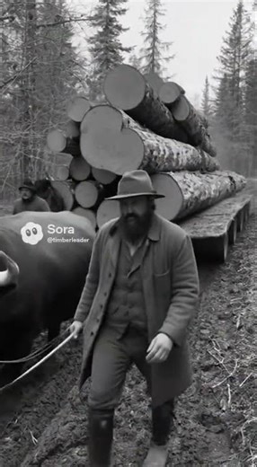 A logger's haul in 1890 era - #loggerlife #history #historyshorts #logginghistory #logging #timber