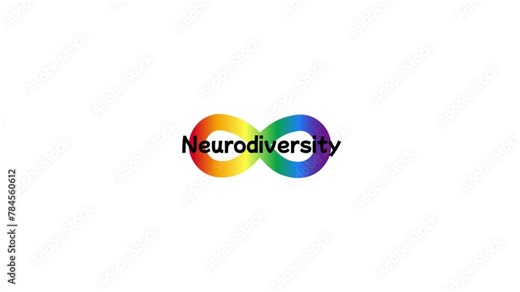 Neurodiversity awareness and acceptance concept animation with rainbow infinity symbols. Autism awareness. Infinity rainbow symbol. infinity sign in rainbow spectrum colors. Stock Video