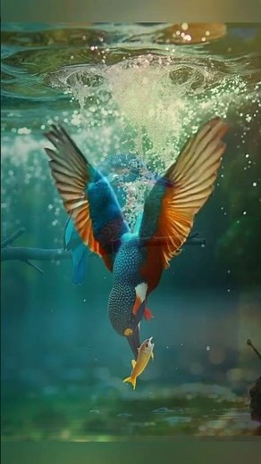 Amazing Kingfisher Catching Fish in Action! 🐦🎣