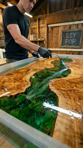I Built a $3,500 Emerald Forest Epoxy Table — Moss and Ferns Trapped Inside Forever #epoxytable