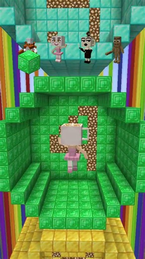Minecraft: A Race To Jump Into Colorful Capsules #minecraft #italianbrainrot