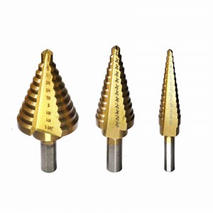 Titanium Coated Step Drill Bit Set Wood Hole Brill Bit Imperial Triangle Shank   | eBay UK