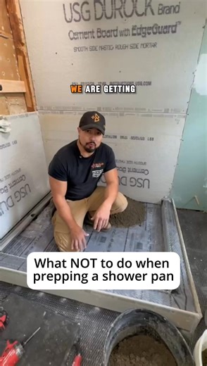 Fixing a Failed Shower | Part 4 In this part, we’re getting ready to mud the shower pan, and there are a few critical details that make or break the system. One of the biggest mistakes I see is installers screwing cement board through the liner around the pan or curb. That’s a guaranteed failure point. The liner should never be punctured, the only place it’s allowed is on the exterior side. To avoid that, the cement board is set properly without fasteners through the liner, and the threshold is