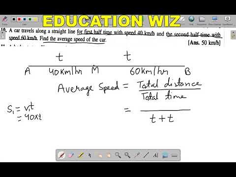 A car travels along a straight line for first half time with speed 40 km/h and the second half time