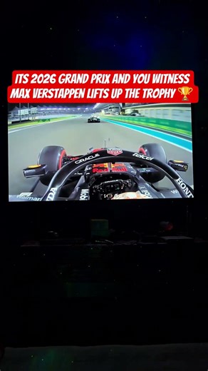 Its 2026 Grand Prix and Max Verstappen lifts up the trophy 🏆 #maxverstappen #formulaoneracing #f1