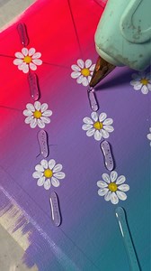 Creative Flowers Painting Idea With Acrylic and Hot Glue 😍 | Creative Art & Craft Ideas