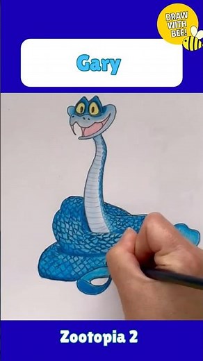 Draw Gary from Zootopia 2 The Movie! #kidsart #garyzootopia2 #zootopia2 #garythesnake