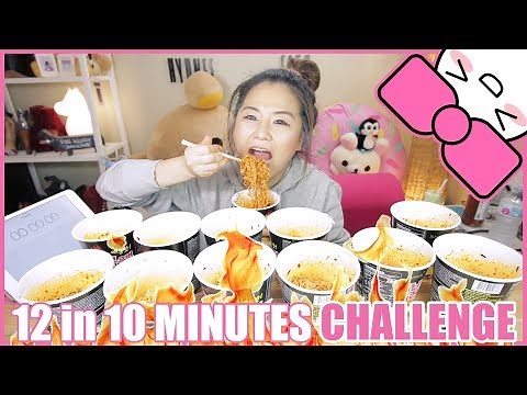 12 SPICY FIRE NOODLES in 10 MINUTES CHALLENGE!!