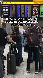 1.8M views · 4.9K reactions | If you're travelling to Europe from tomorrow - leave early and be prepared for long delays as a new border system comes into force. The 'Entry/Exit System' affects UK travellers going to the Shengen area which consists of 29 European countries, including Spain, Portugal an Italy. Passengers will now have to reigster their fingerprints and take photographs to enter and are being warned to expect queues of up to four hours. | GB News | Facebook