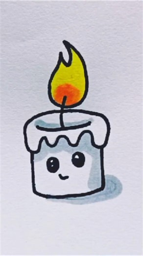 Candle 🕯️ drawing step by step Made for beginners easy drawing.