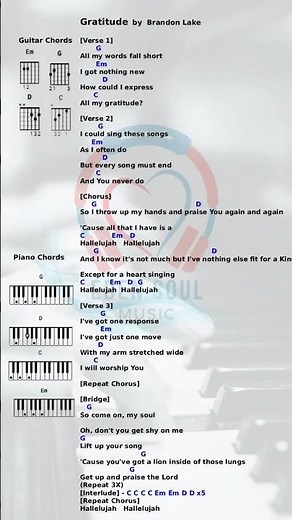 Gratitude lyrics and chords #gospelmusic #lyrics #chords