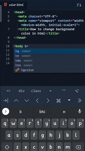 How to Change Background Color In Html - #shorts #html #css