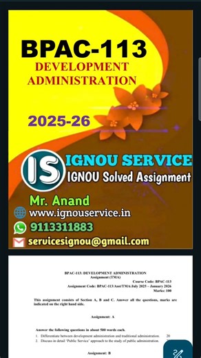 BPAC-113 Solved Assignment English Medium 2025-26 #ignou #ignousolvedassignment #ignouassignment #ignouhelp #ignou2025 #solvedassignment #ignou2026 #assignmenthelp #assignment2025 #ignou_india #ignouservice | IGNOU Service | Facebook