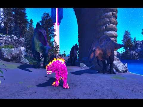 Official PvP Solo Acrocanthosaurus Easy Primitive Taming [pyromane-crossbow] Ark Ascended