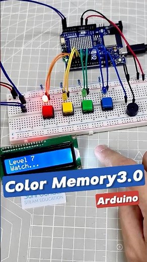 Build a Color Memory Game with Arduino! 🎮 LEDs, LCD & Buzzer#arduinoprojects #stemprojects