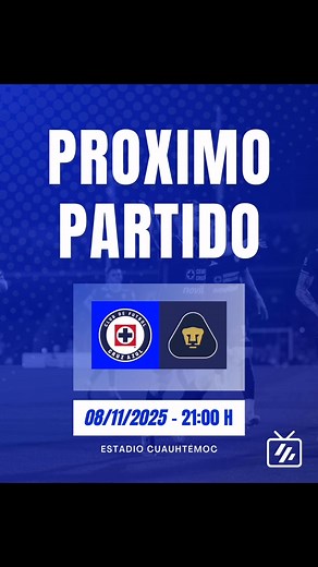 🚨¡Próximo partido de la máquina!🚨🚂🚂🚂 🆚 Pumas 📅 8 de noviembre ⏰ 21 Horas 🏟️ Estadio Cuauhtémoc 📺 TUDN / Vix | Azul Televisión