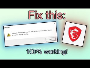 MSI VALORANT Secure Boot / TPM Fix 2022