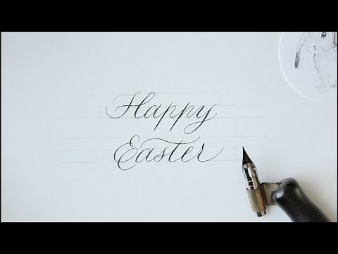 how to write in calligraphy happy easter