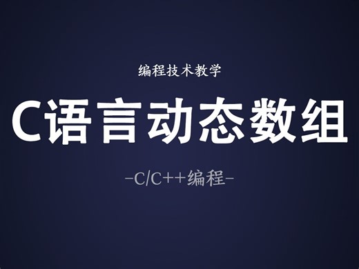 【C/C  编程】C语言动态数组（代码教学）！写程序老是提示数组内存报错怎么办？教你一招动态数组轻松解决！