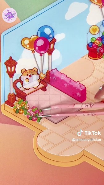 DIY 3D Amusement Park Stickers for Crafting Fun