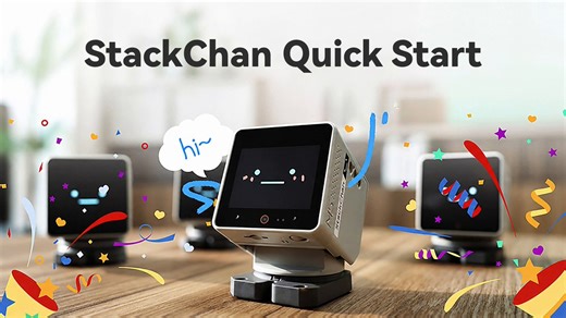 🎉 StackChan Quick StartStackChan is a super kawaii AI desktop robot co-created by M5Stack and the user community. It uses the M5Stack CoreS3 as its main controller, powered by an ESP32-S3 SoC featuring a 240 MHz dual-core processor, with 16MB Flash and 8MB PSRAM onboard, and supporting Wi-Fi and BLE.✨Features✅Based on the CoreS3 main unit✅USB-C interface for power and data, 550 mAh battery✅Two feedback servos (360-degree continuous rotation on the horizontal axis and 90-degree movement on the v