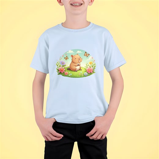 Kids Capybara T-shirt | Cartoon Animal Graphic Cotton Tee - Etsy UK